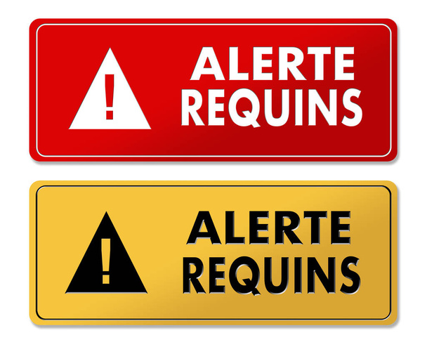 Panneaux d'avertissement Shark Alert en traduction française
 - Photo, image