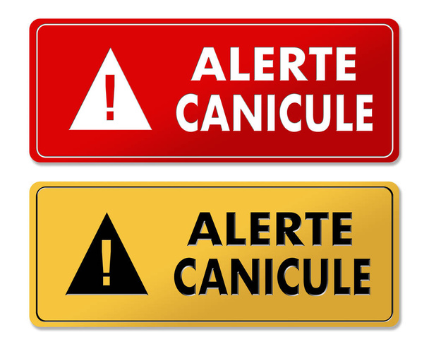Panneaux d'avertissement d'alerte de chaleur estivale en traduction française
 - Photo, image