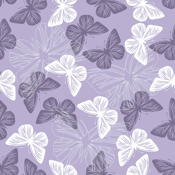 Seamless pattern with butterflies - Vector, Imagen