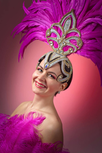  Beautiful girl in carnival costume . - Foto, afbeelding