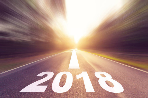 Número de borrón abstracto de 2018 para el concepto de Año Nuevo en el país roa
 - Foto, imagen