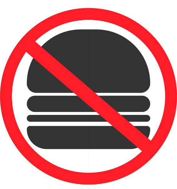 Prohibiting sign fast food - Vector, Image