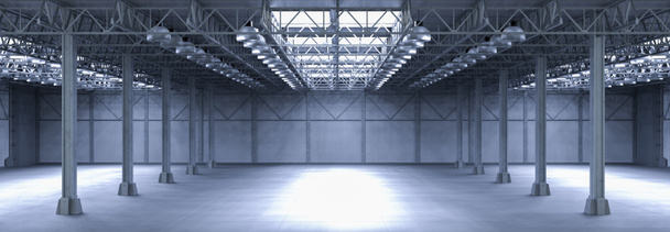 empty factory with lamps - Photo, Image