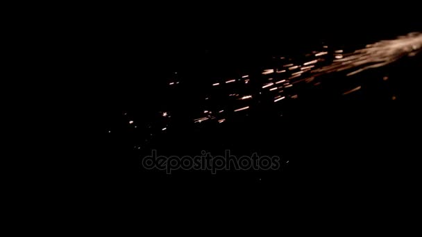 Bright Yellow Sparks on a Black Background - Footage, Video