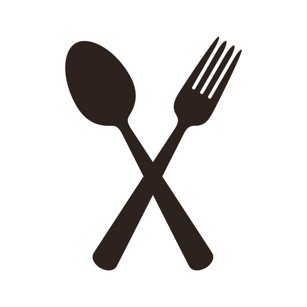 Spoon and fork sign - Vector, Image