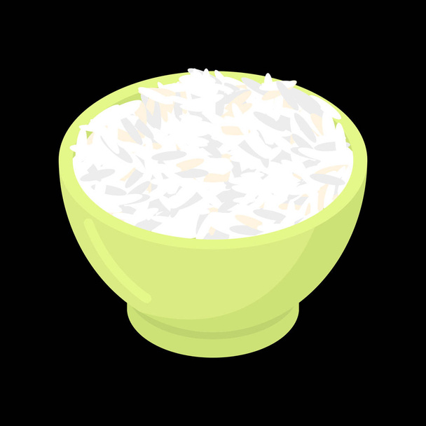 Cuenco de cereal de arroz Basmati aislado. Comida saludable para desayunar
 - Vector, imagen