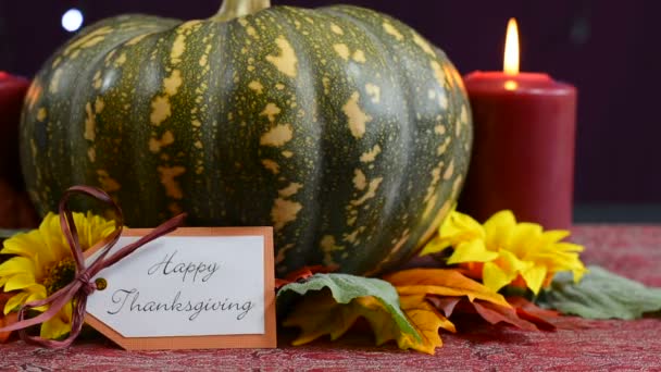 Happy Thanksgiving pumpkin centerpiece - Footage, Video