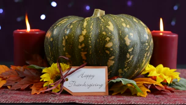 Happy Thanksgiving pumpkin centerpiece - Footage, Video