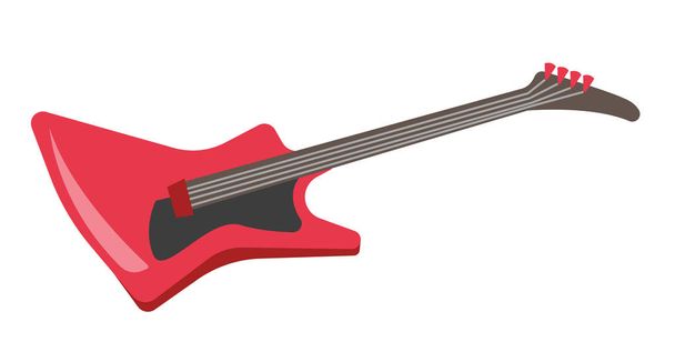 Red electric guitar vector cartoon illustration. - Διάνυσμα, εικόνα
