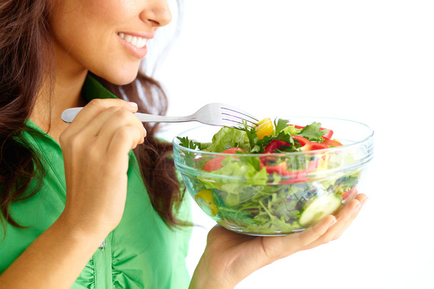 Salade eten - Foto, afbeelding