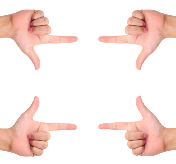 Cuatro señales de mano crearon un marco
 - Foto, imagen