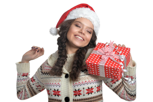 Woman in Santa hat  - Photo, Image