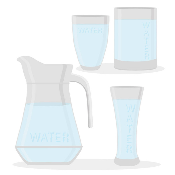 Logotipo de ilustración vectorial para el conjunto de agua blanca en vidrio
 - Vector, imagen