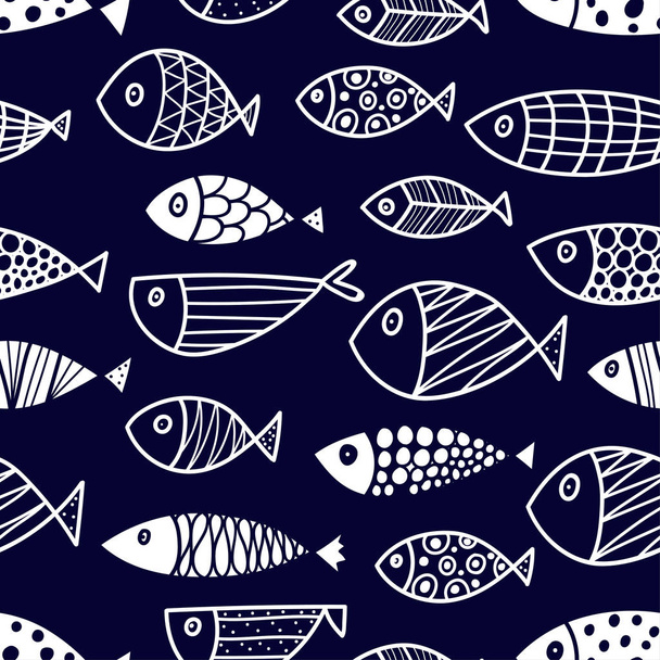 fish seamless pattern - Vektor, kép