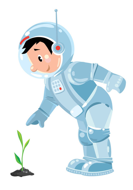 面白い少年宇宙飛行士か宇宙飛行士 - ベクター画像