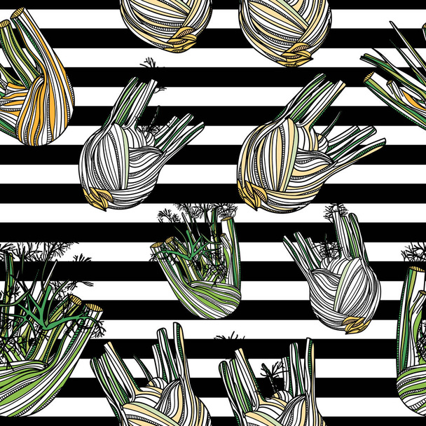 Seamless pattern with fennel. - Vector, Image