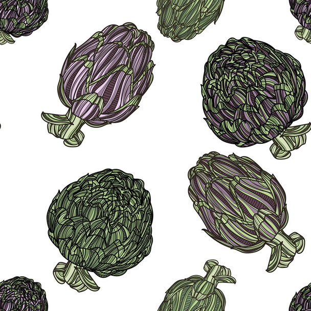 Seamless pattern with artichoke. - Vector, Image