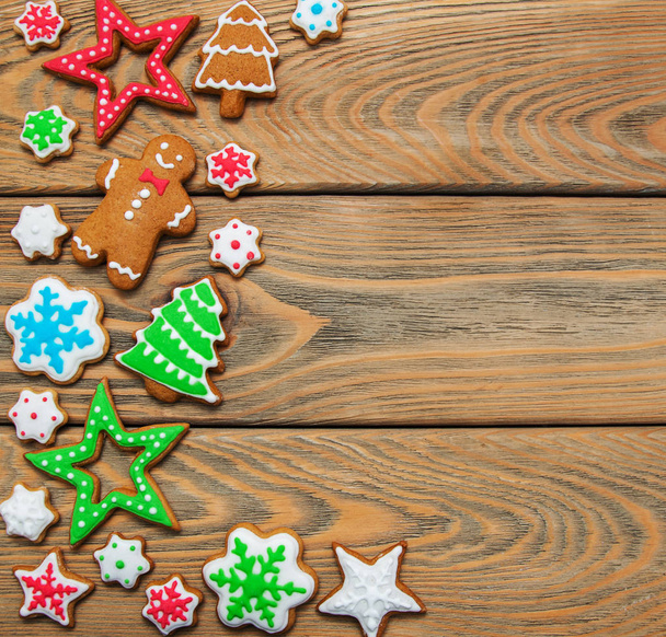 Christmas ginger and honey colorful cookies - Φωτογραφία, εικόνα