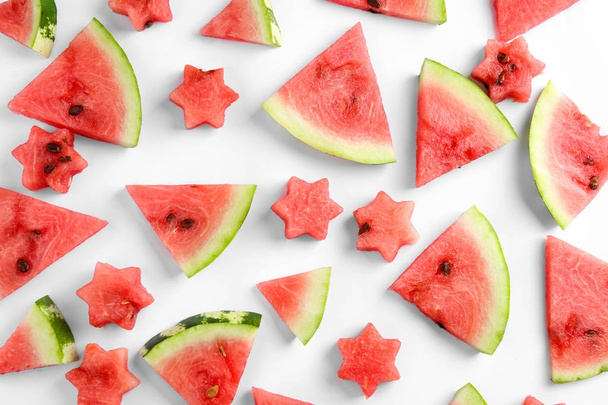 Composition with slices of ripe watermelon  - Valokuva, kuva