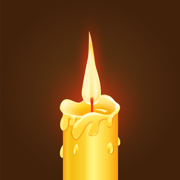 Vector illustration of Burning Candle - Vector, Image