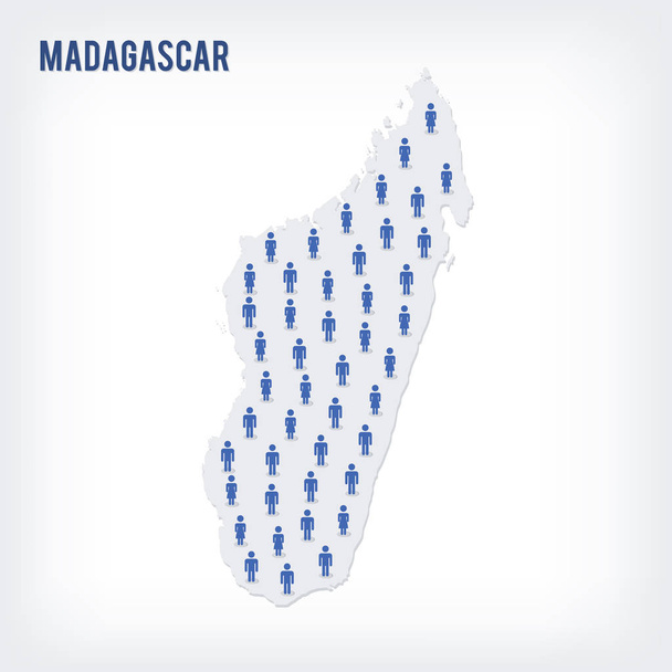 Vektor emberek Madagaszkár Térkép. A népesség fogalmának. - Vektor, kép