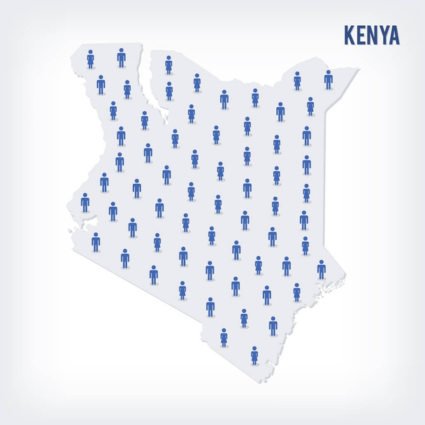Mapa do povo vetor do Quênia. O conceito de população
. - Vetor, Imagem