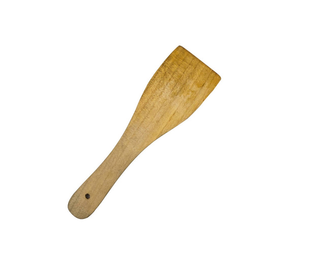 wooden spatula isolated on white background, with clipping path - Photo, Image