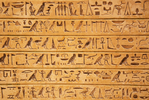 Egyptian hieroglyphs on wall - Foto, immagini