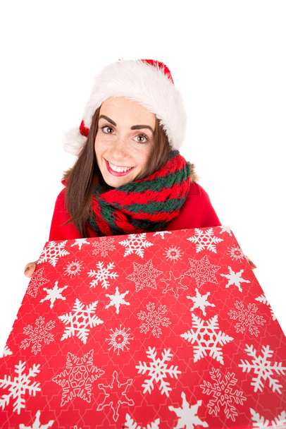 Girl with Christmas present - Foto, Imagem
