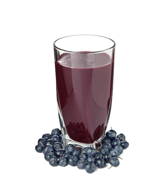 Glass with acai juice and berries - Photo, Image