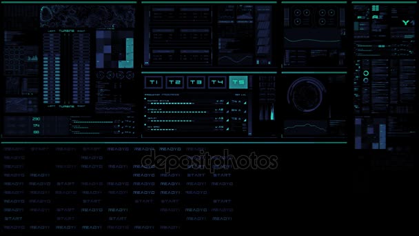 Interface futuriste bleu brillant / Ecran numérique / HUD
 - Séquence, vidéo
