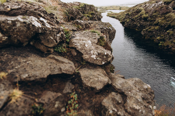 rocky landscape with river - Photo, Image