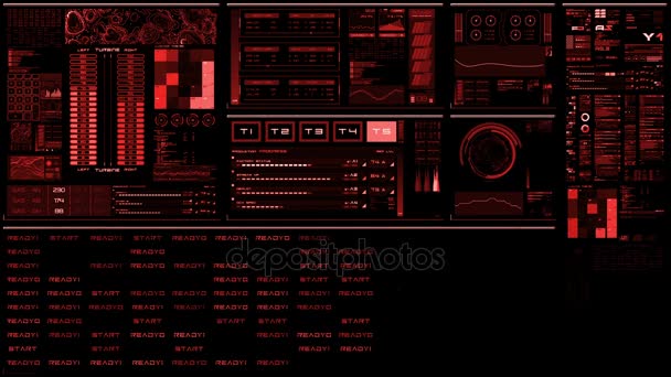 Interfaz futurista roja / Pantalla digital / HUD
 - Imágenes, Vídeo