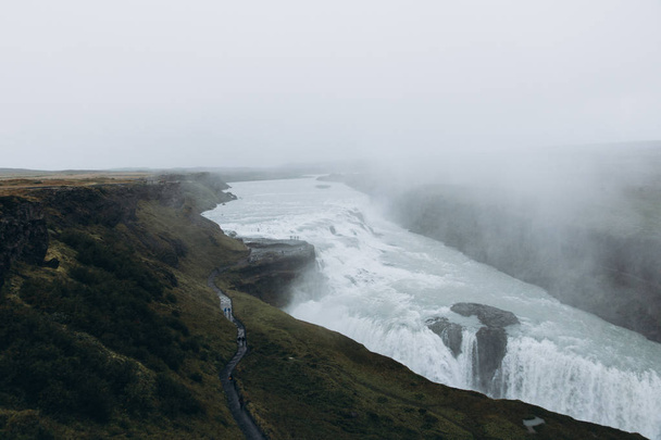 Příroda Islandu s vodopádem - Fotografie, Obrázek