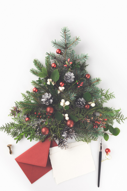 arbre de Noël et lettre
 - Photo, image