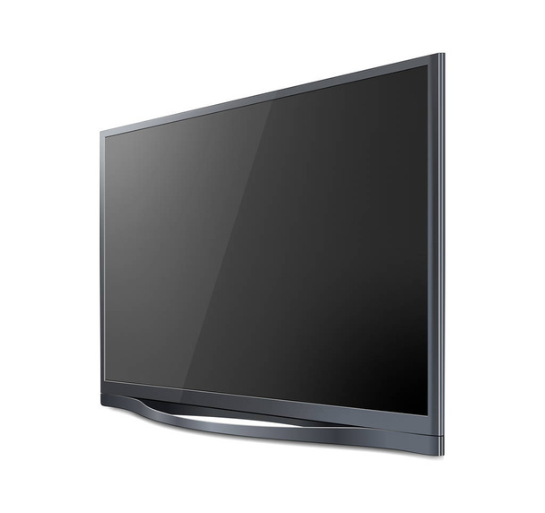 Realistischer Fernsehbildschirm. modernes stilvolles LCD-Panel, LED-Typ. groß c - Vektor, Bild