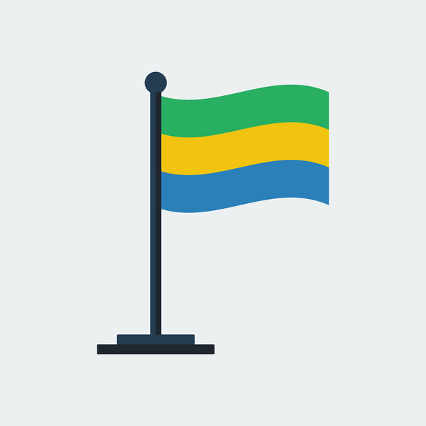 Vlajka Gabonu. Stát vlajky. Vektorové ilustrace - Vektor, obrázek