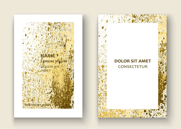 Neon gold explosion paint splatter artistic cover frame design.  - Vector, Image