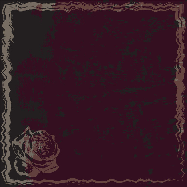 Convite grunge manchado cartão escuro com abstrato subiu em roxo e preto cores
 - Vetor, Imagem