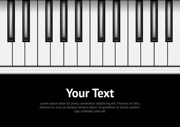 Piano Keyboard on a Dark Background Card Poster. Vector - Вектор, зображення