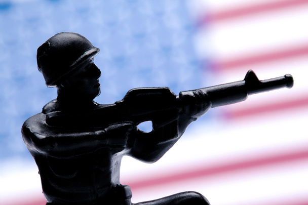 aiming american soldier - Фото, изображение