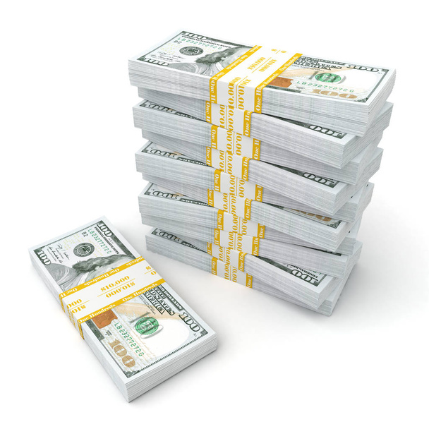 3d rendering lots of packs of US dollars - Φωτογραφία, εικόνα