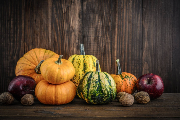 Pile of different raw pumpkins - Photo, image