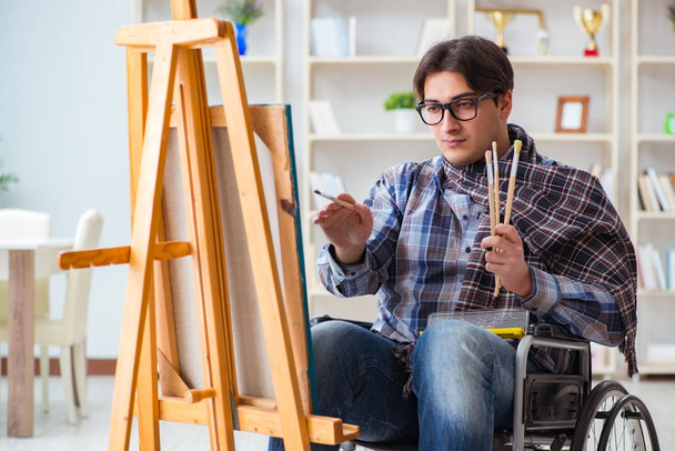 Disabili artista pittura quadro in studio - Foto, immagini