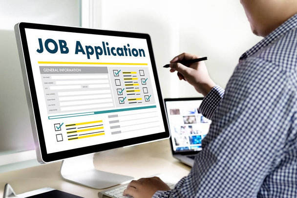 JOB Application Applicant Filling Up the Online  Profession Appl - Φωτογραφία, εικόνα