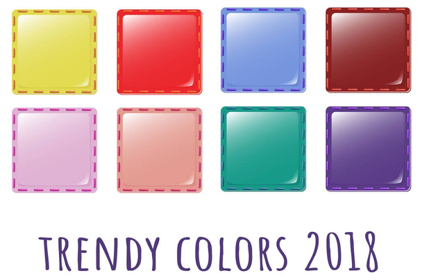 Swatches χρώματος τάση για κλωστοϋφαντουργικά 2018 - εικονίδια ύφασμα - Φωτογραφία, εικόνα