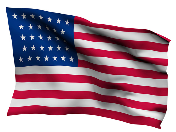Fondo de la bandera de EE.UU., aislado en blanco
 - Foto, Imagen