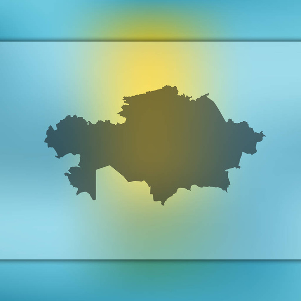 Kazakhstan map. Vector silhouette of Kazakhstan. Blurred background - Vector, imagen