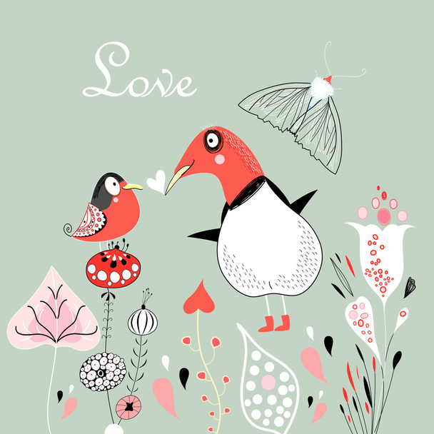 Love birds - Vector, Image