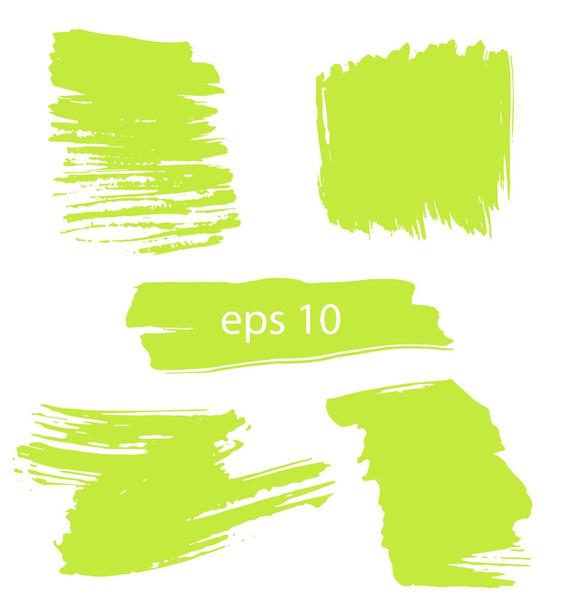Sada s pěti zelené akvarel skvrny izolovaných na bílém pozadí, vektorové ilustrace - Vektor, obrázek